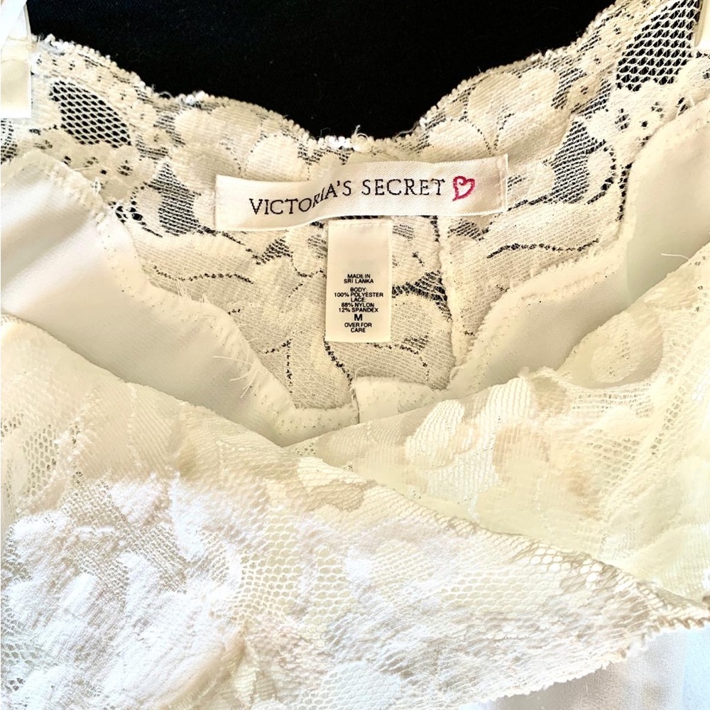Vintage White Lace-Trim Satin Slip Dress - Women Intimates & Sleepwear - Picture 2 of 9